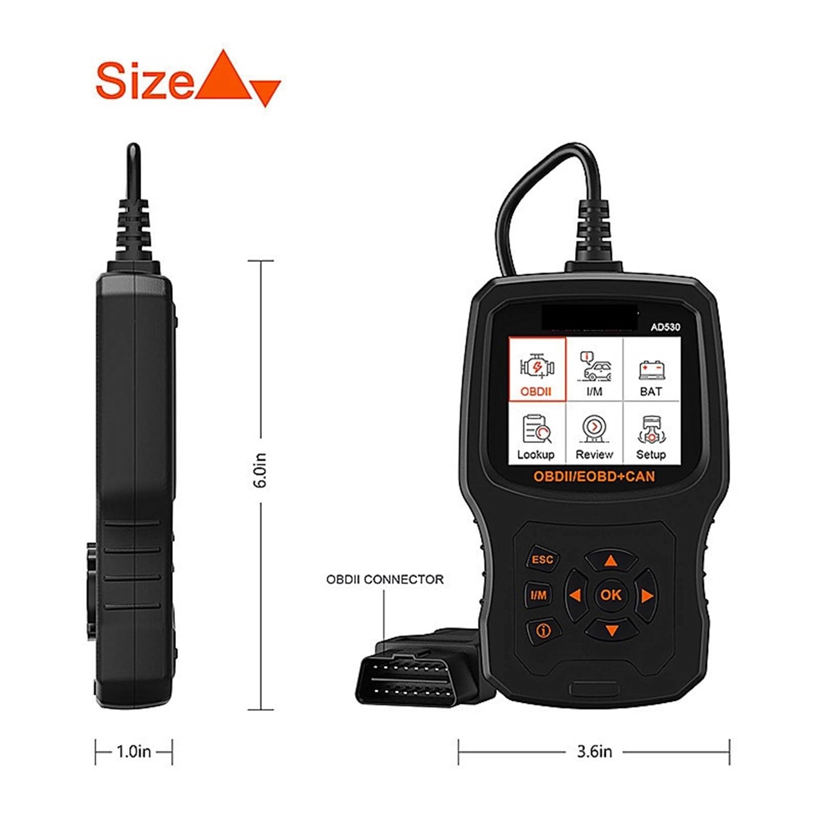 Strumento diagnostico for scanner OBD2 AD530 con test a batteria, lettore di codici spia motore auto, strumento di scansione diagnostica for auto