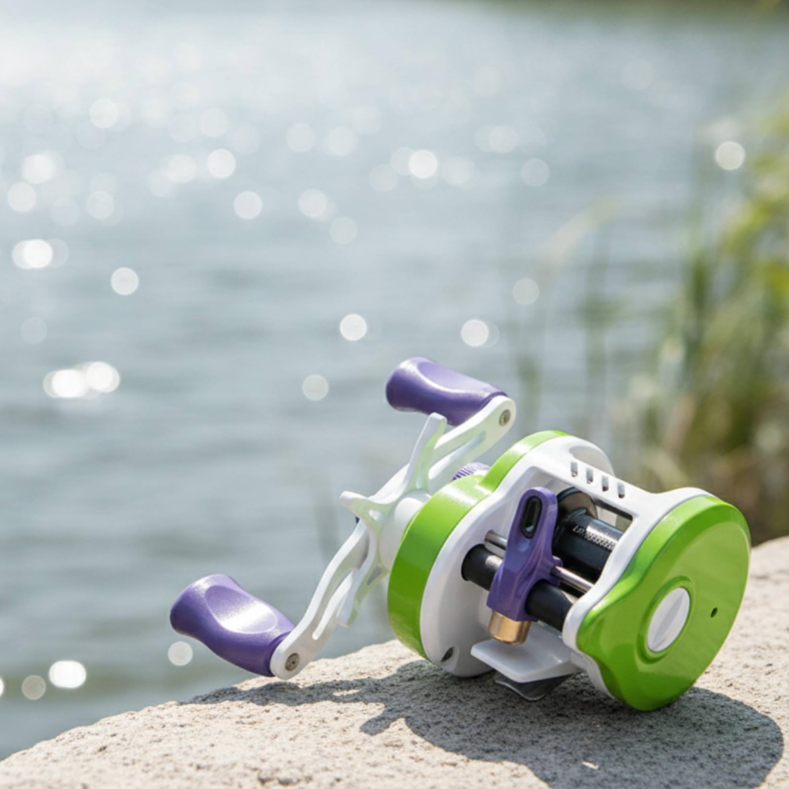 Amagogo Mulinello da Pesca con Dc a Regolazione Automatica Struttura Composita Leggera Albero 7075 Aeronautico Bobina in Lega Avviso Sonoro Alla Fuga Recupero