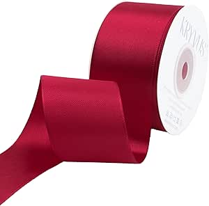 Amazon.com: Kryvus Scarlet Red Satin Ribbon 1-1/2 inch X Continuous 25 ...