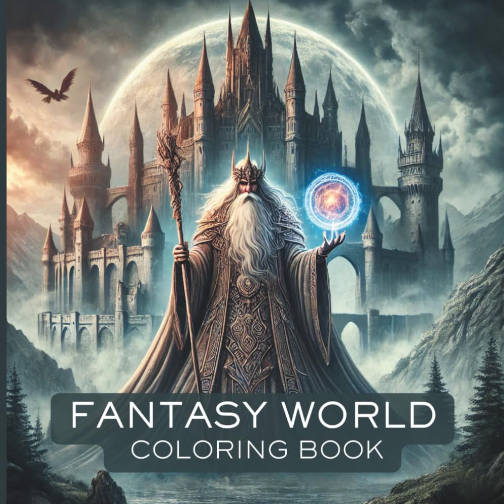 Fantasy World Coloring Book: Activity Book For Teens and Adults With Fun Fantasy & Medieval Scenes