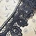 9.5CM Width Europe Floral Venise Pattern Inelastic Embroidery Trims,Curtain Tablecloth Slipcover Bridal DIY Clothing/Accessories.(2 Yards in one Package) (Black)