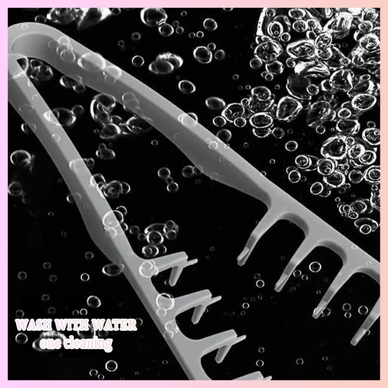 Image of DIANZHU 2Pcs Texture Comb, Volumizing Texture Comb for Men & Women, Wide-Tooth Hair Comb for Fluffy & Layered Hairstyles (Grey + Pink)