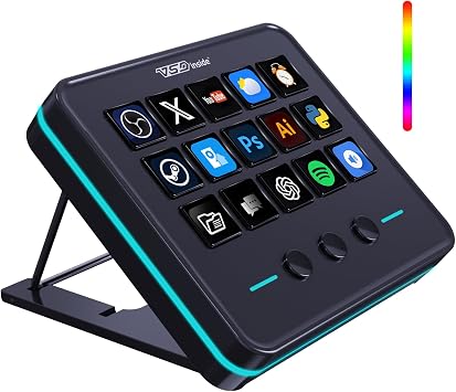 Macro Keypad, Stream Controller Deck with 18 Programmable Keys, Customizable Visual AI Pad, USB Soundboard for OBS, YouTube, Desk Office, Laptop, PC, Mac