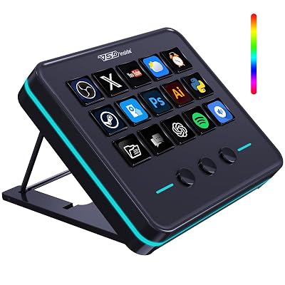 VSDINSIDE Macro Keypad, Stream Controller Deck Gaming Streaming Shortcut Keyboard, 18 Programmable Keys Customizable Visual AI Pad USB Soundboard for OBS, YouTube, Desk Office Setup, Laptop, PC, Mac