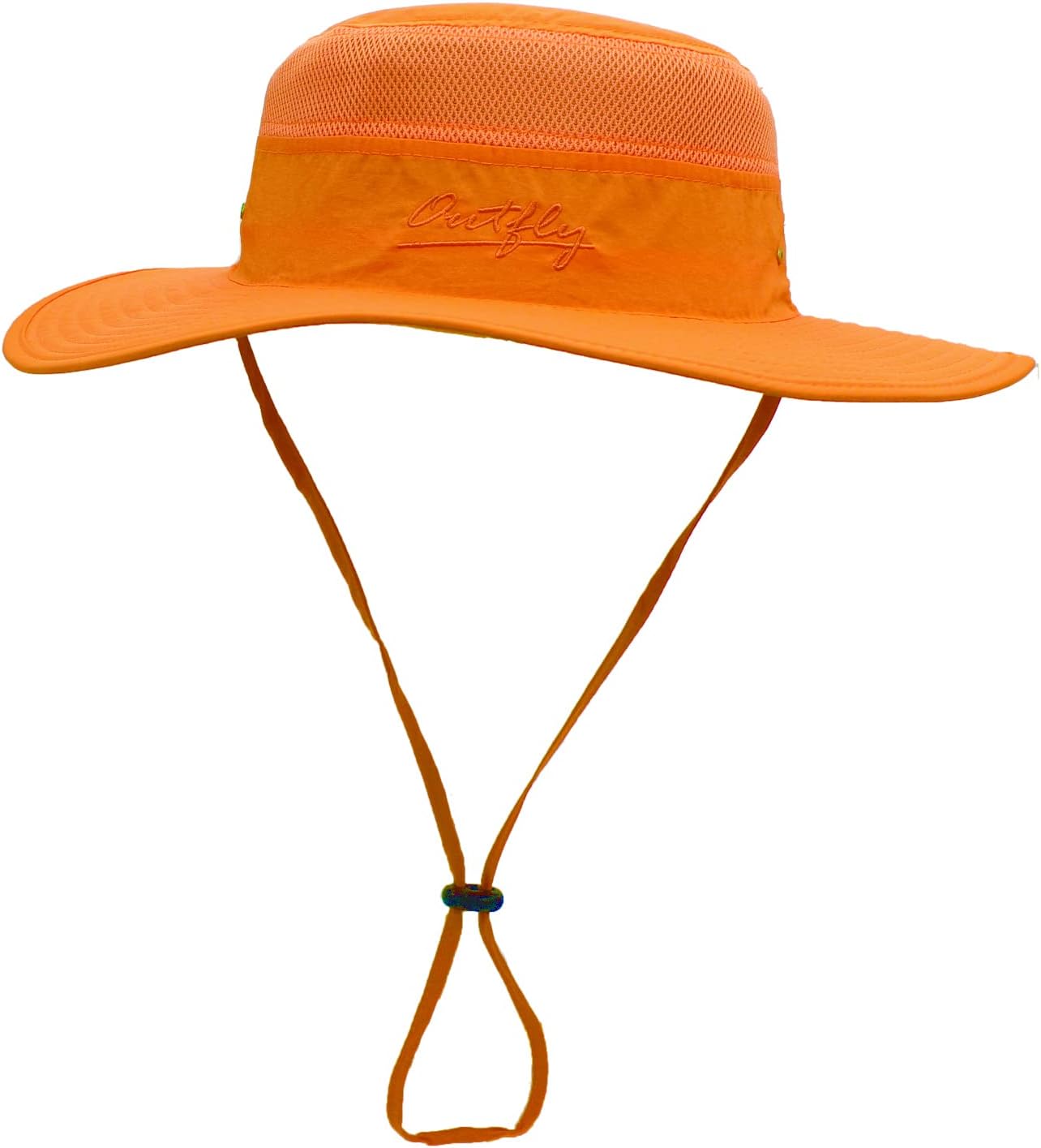 outflyUnisex adult Lightweight Bonnie Mesh Bucket Wide Brim Sun Hat, Orange, 6 3/4-7 1/2