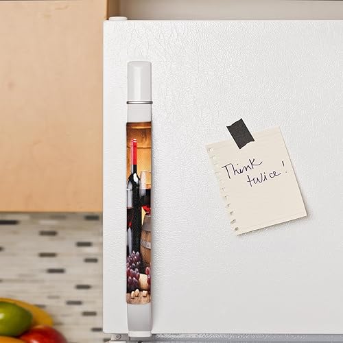 Vista 67 de Juego de 2 fundas para manijas de puerta de refrigerador con uvas de vino tinto, protector para nevera, microondas, estufa, horno, lavavajillas Vino