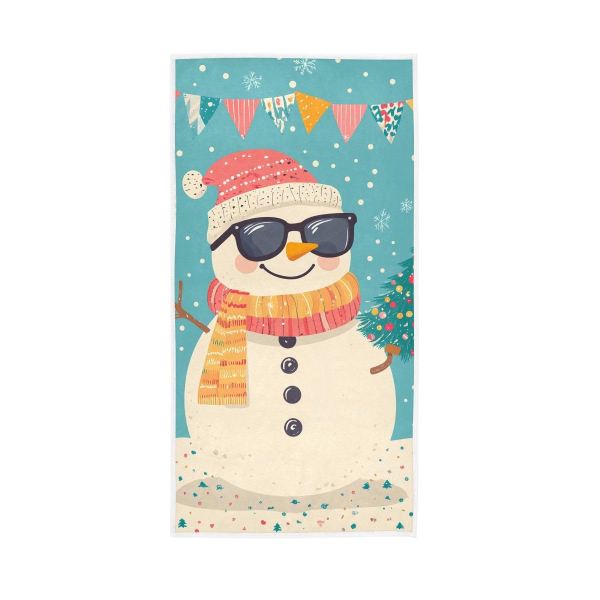 LSRCPD Christmas Snowman Bath Hand Towels for Bathroom, Hand Towel for Bathroom, Shower, Hotel, Spa 15 x 30 Inches