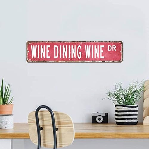Miniatura 13 de Dinner Is Poured Table Decor Signs Hanging Wood Sign Retro Blood Red Oil Paint Wall Art Wood Plaque Sign Home Decor for Living Room Window 4x18 Inch