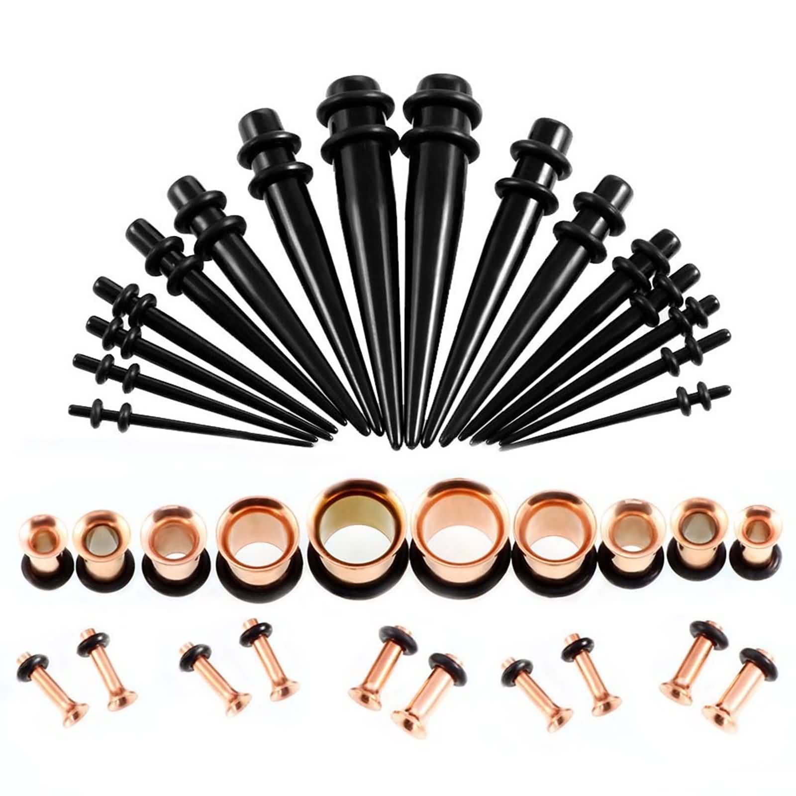 Ohr Plug Flesh Tunnel, Plug Ohr Acryl Set Gemischter Cone-Kanal 36er Gauges Schmuck Piercing Damen Herren Punk