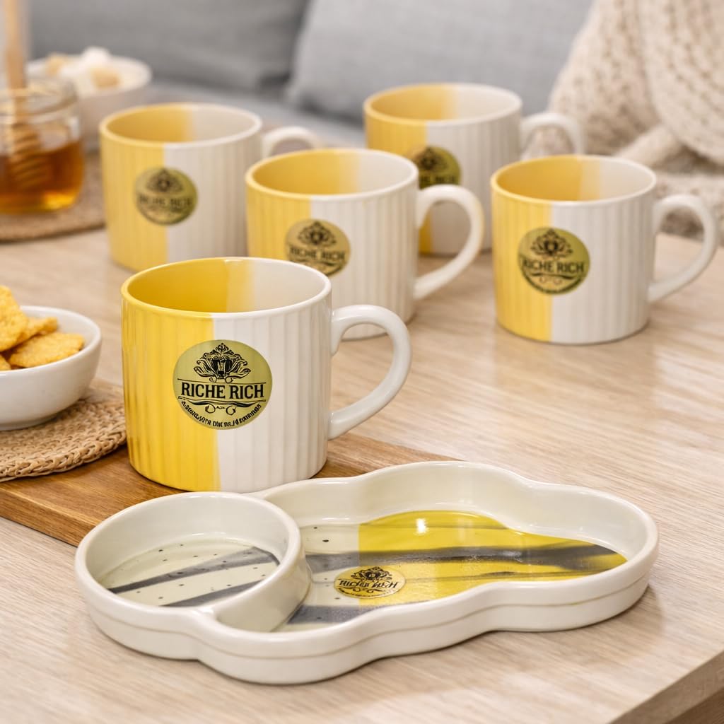 Buy J.K.M ENTERPRISE Elegant Two Tone Ceramic Tea Cup Set with