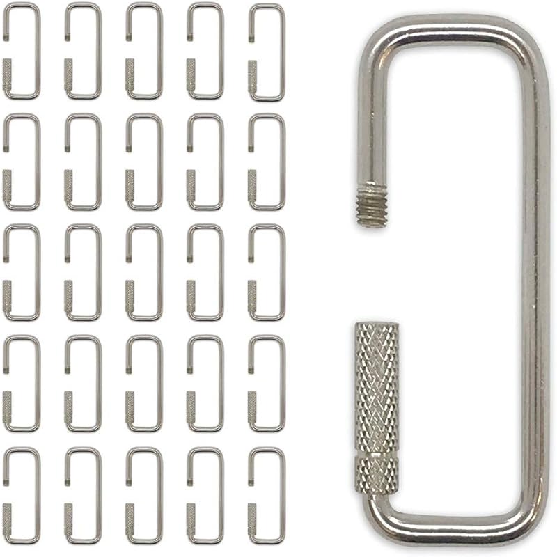 Lucky Line Chaveiro Retangular de Aço com Fechamento por Rosca 5,08 cm 7020025 – Pacote com 25 unidades