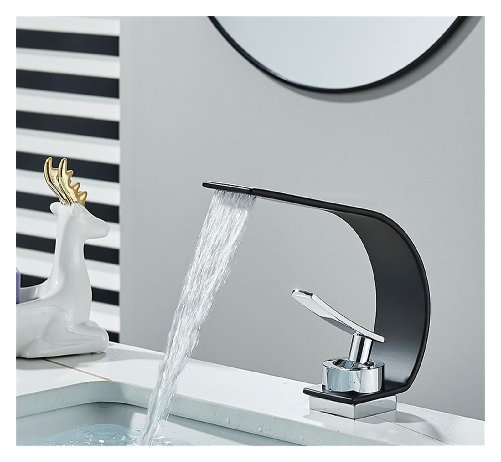 Robinet mitigeur inox 304 cascade anti-éclaboussures pour vasque de bain