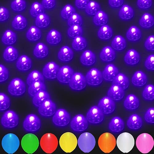 JJGoo - 100 luces LED redondas para globo, impermeables, pequeñas luces con largo tiempo de espera para decoración de globos, linterna, huevos de