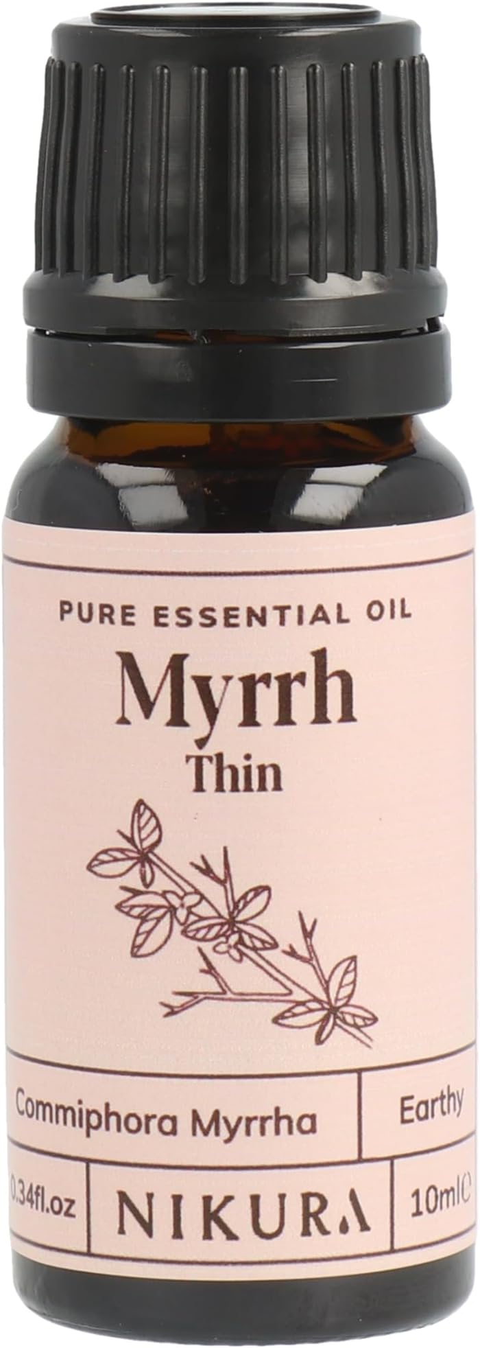 Nikura Myrrh Essential Oil - 10ml | 100% Pure Natural Oils | Perfect for Aromatherapy, Diffusers, Soap Making, Candle Making | Great for Skin, Headache Relief | Vegan & UK Made