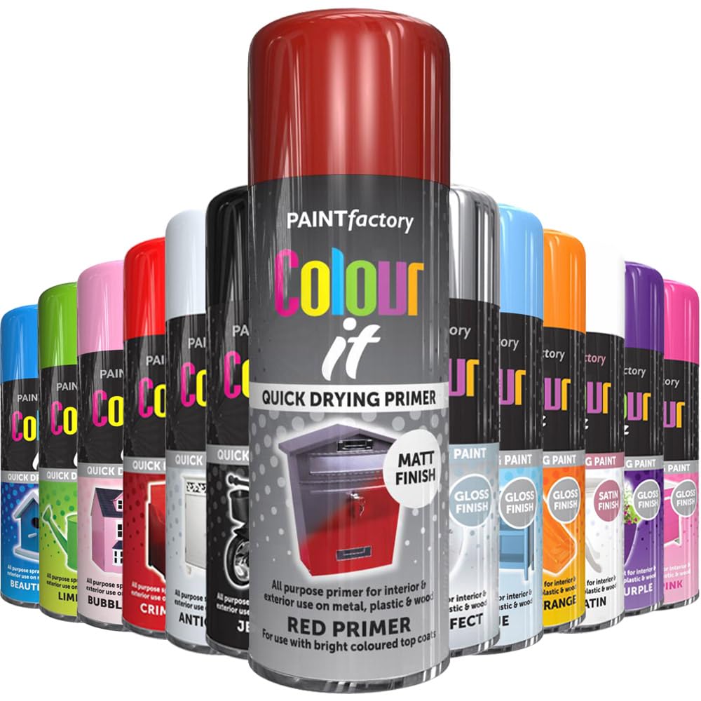 Alezyb Red Primer - 400Ml All Purpose Spray Paint | Use On Metal, Wood, Plastic And Multipurpose Aerosol Professional Quality Perfect Finish, For Interior Exterior And Excellent Coverage