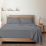 RV Feuilles de la Reine, Super Soft RV Feuilles de la Reine courte pour RV Campeur, 4 Feuilles de lit en pièces, poches profondes, draps extra doux et respirant, gris