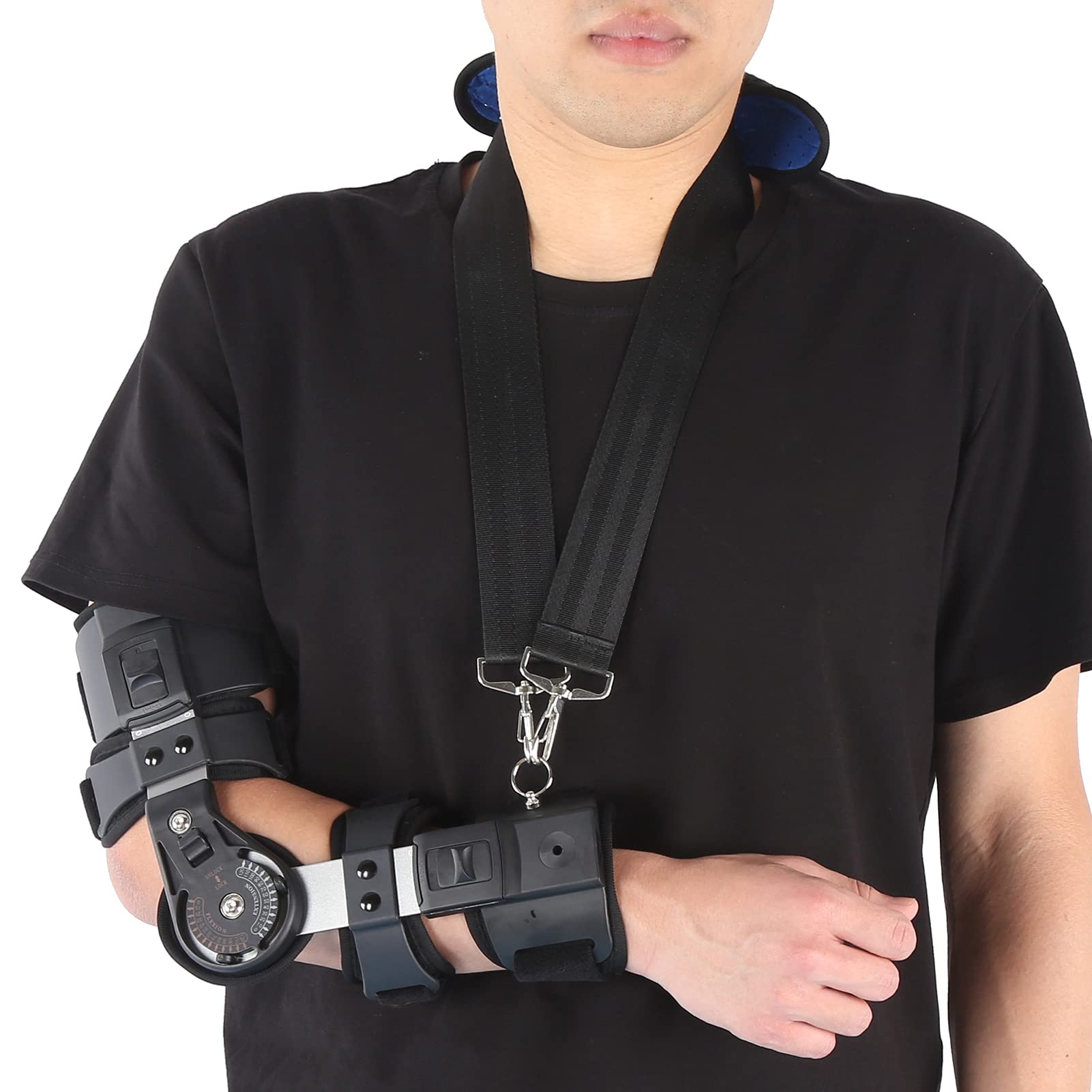Tutore per Gomito Incernierato Regolabile, Tutore per Gomito Post OP Rom Regolabile, Supporto per Il Braccio Destro per Il Recupero di Fratture E La Riabilitazione di Lesioni