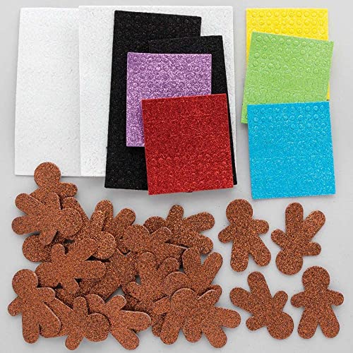 Baker Ross FE933 Gingerbread Glitter Stickers, Pack of 100, Kids Stickers, Ideal for Children's Arts and Crafts Projects - Image 2