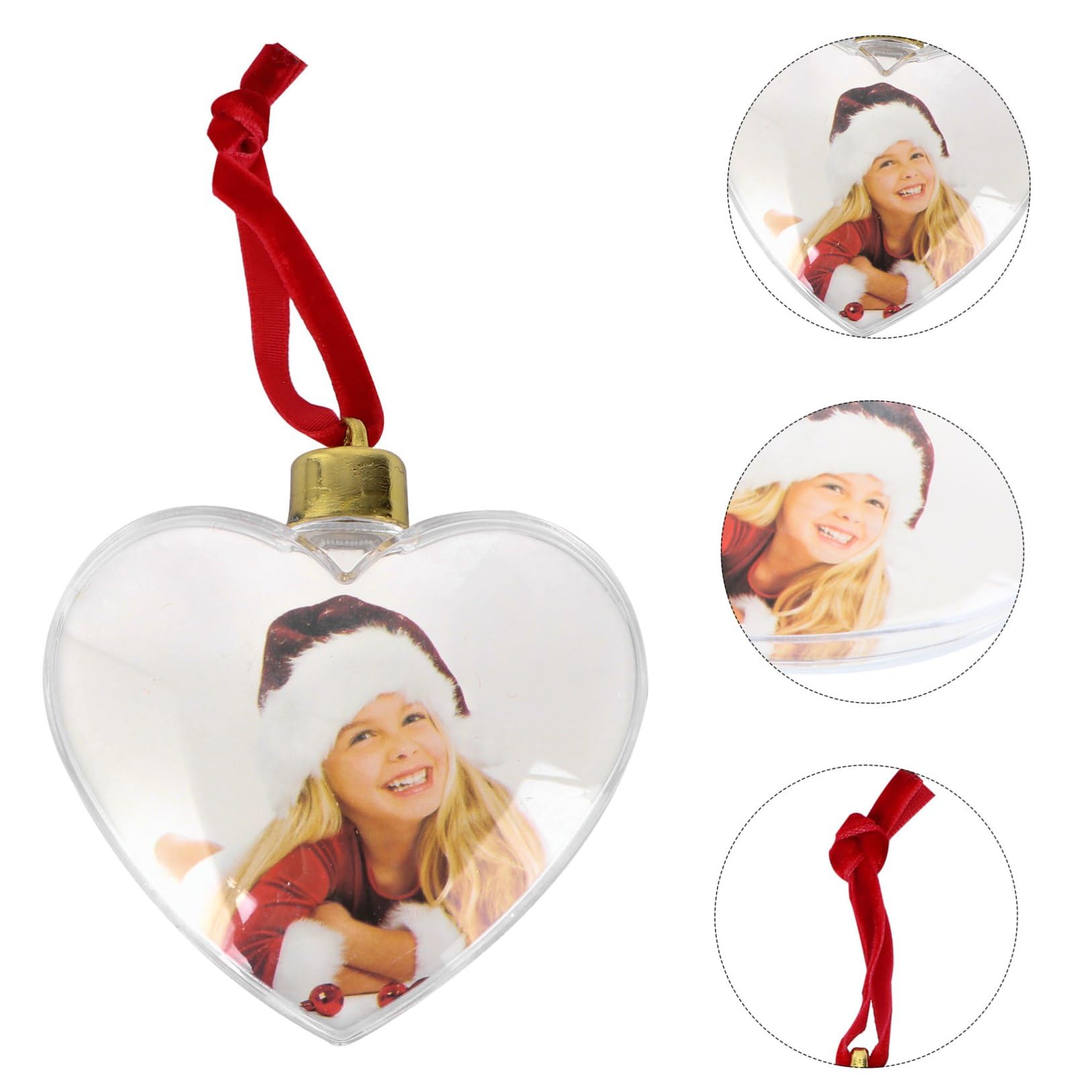 Holibanna Colgantes DIY para Fotos Transparentes de Plástico 6 Piezas Corazón 8,5 Cm Decoración de Fiesta Manualidades Colgantes para Adornos y Marcos de Fotos Personalizados