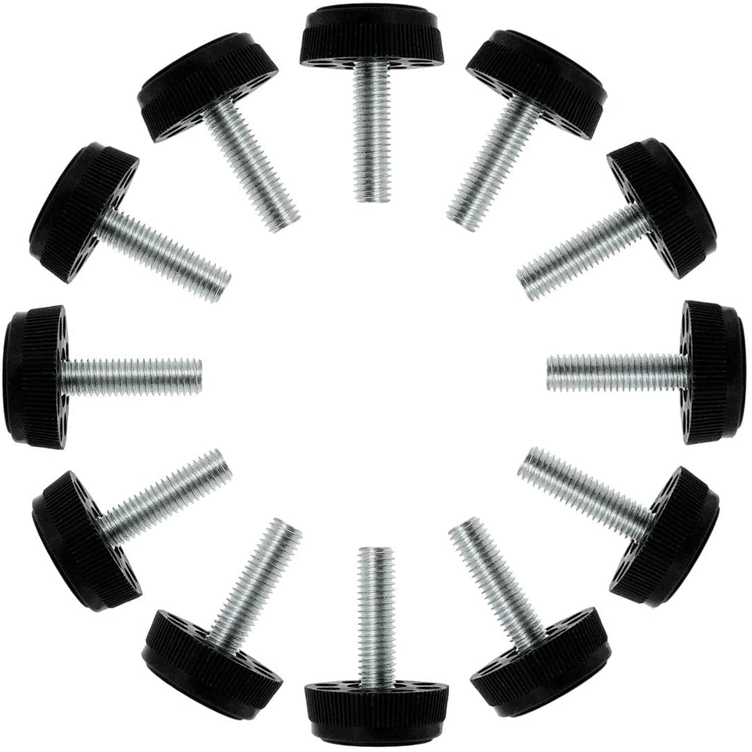 M8 x 28 30mm Furniture Glide Leveling Feet Adjustable Levelers Protector for Chair Table Leg 12 Pack