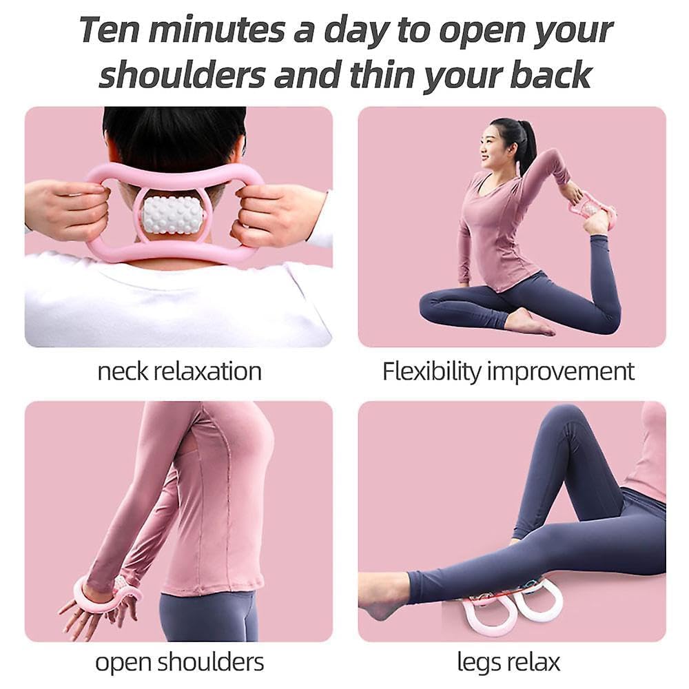 Yoga Ring Massage Tool with Roller Ball, Manual Self Massager, Pilates Sport Fitness Exercise Training Circle, 1 Piece 4