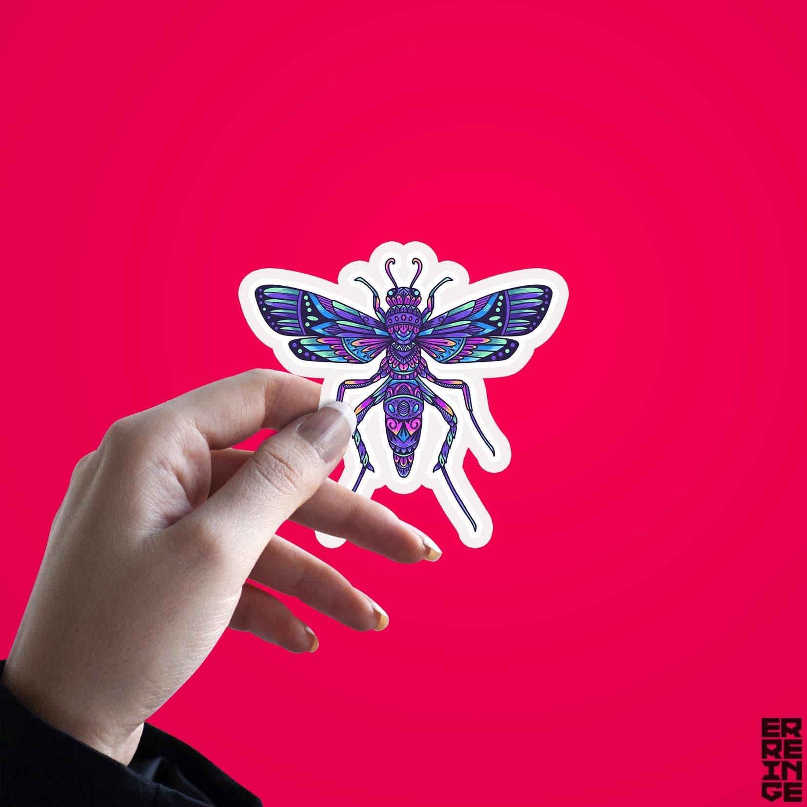 ERREINGE - Adesivo 20 cm LIBELLULA - Sticker PVC | Decal compatibile per Auto, Moto, Scooter, Casco, Laptop, Camper, Cofano, Bici