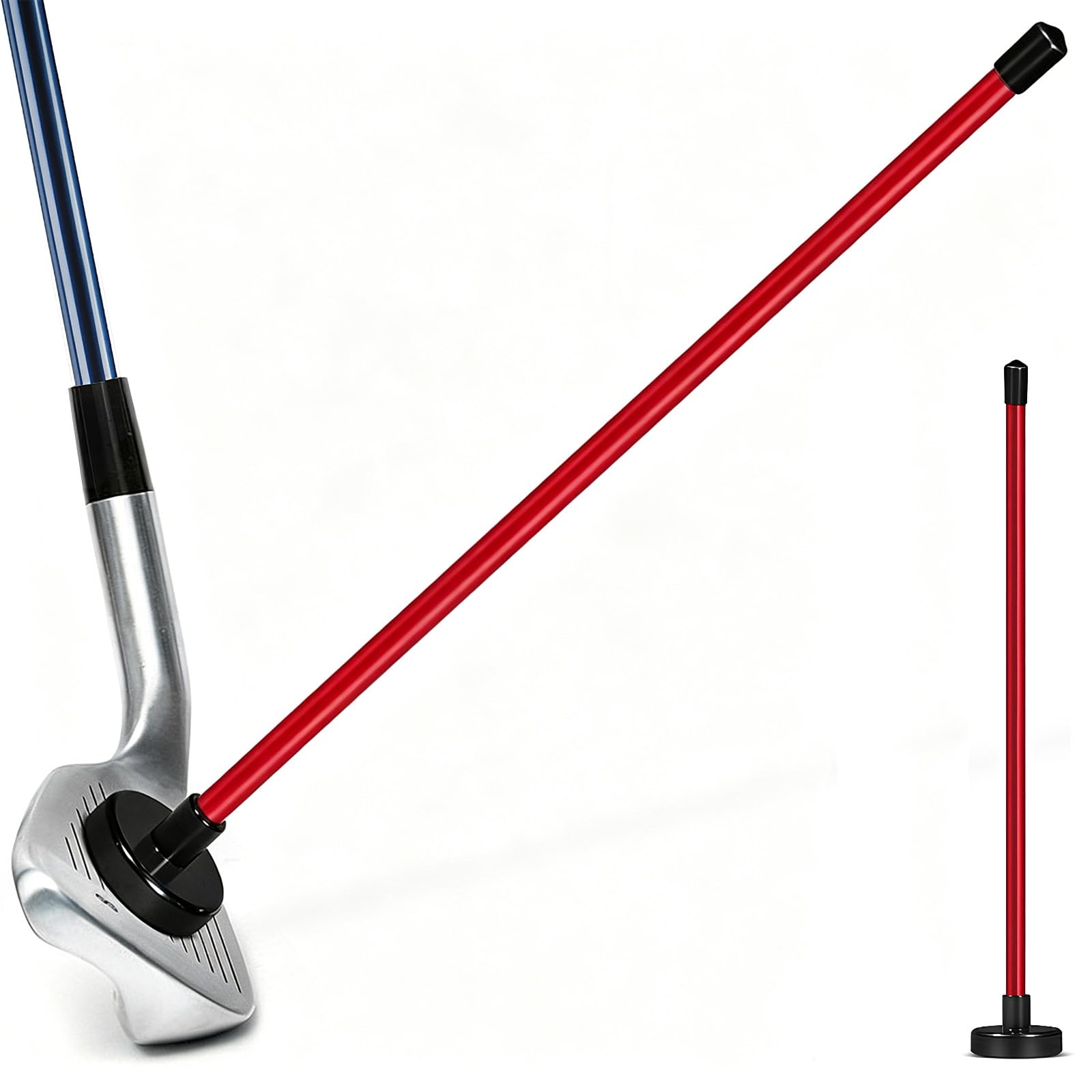 Golf Alignment Rods - Upgraded Magnetic Golf Club Alignment Stick,Red