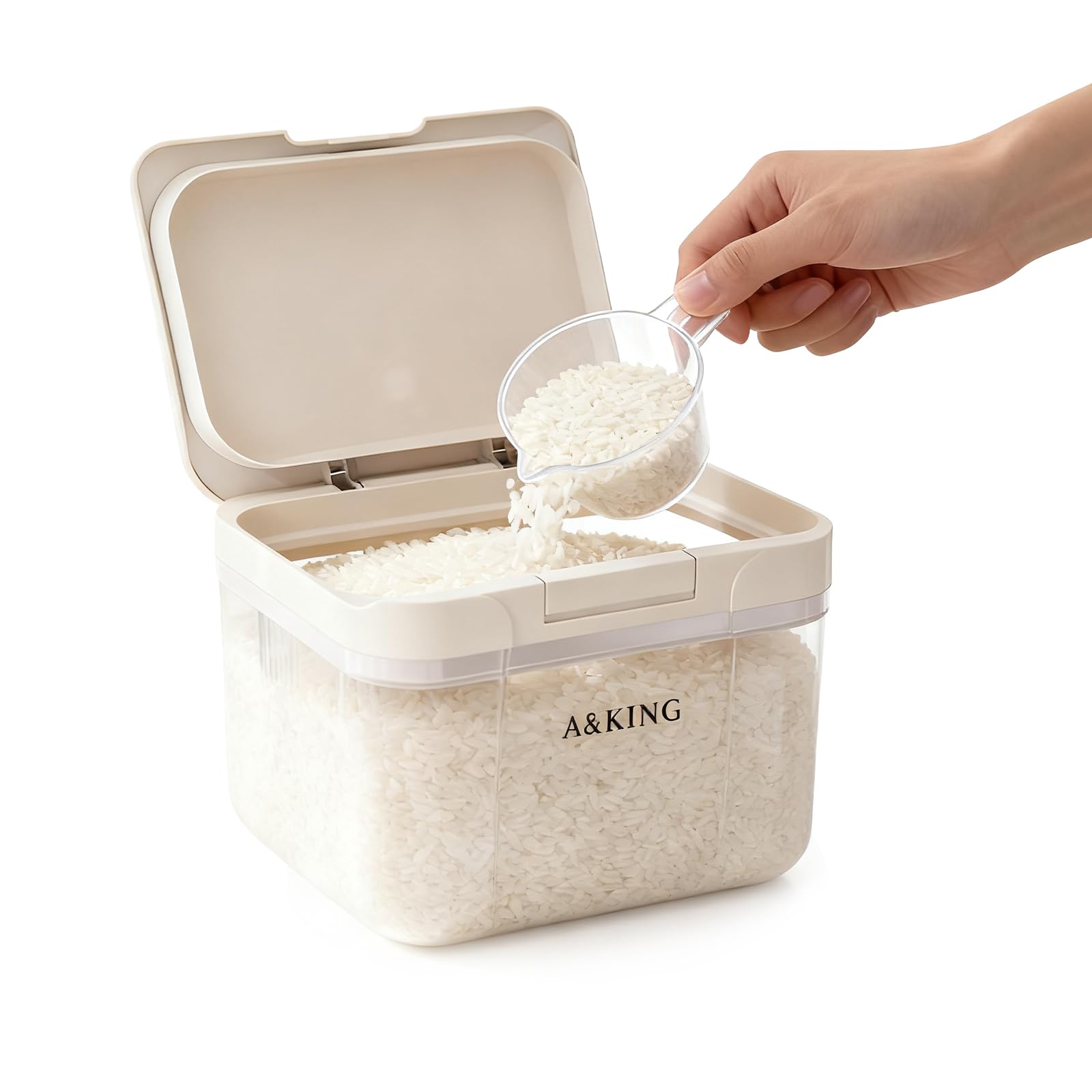 2,9 L Recipientes Herméticos para Alimentos, Caja de Almacenamiento Tapa a Presión con Cuchara Medidora en PET de Grado Alimenticio,Dosificador Detergente Lavadora