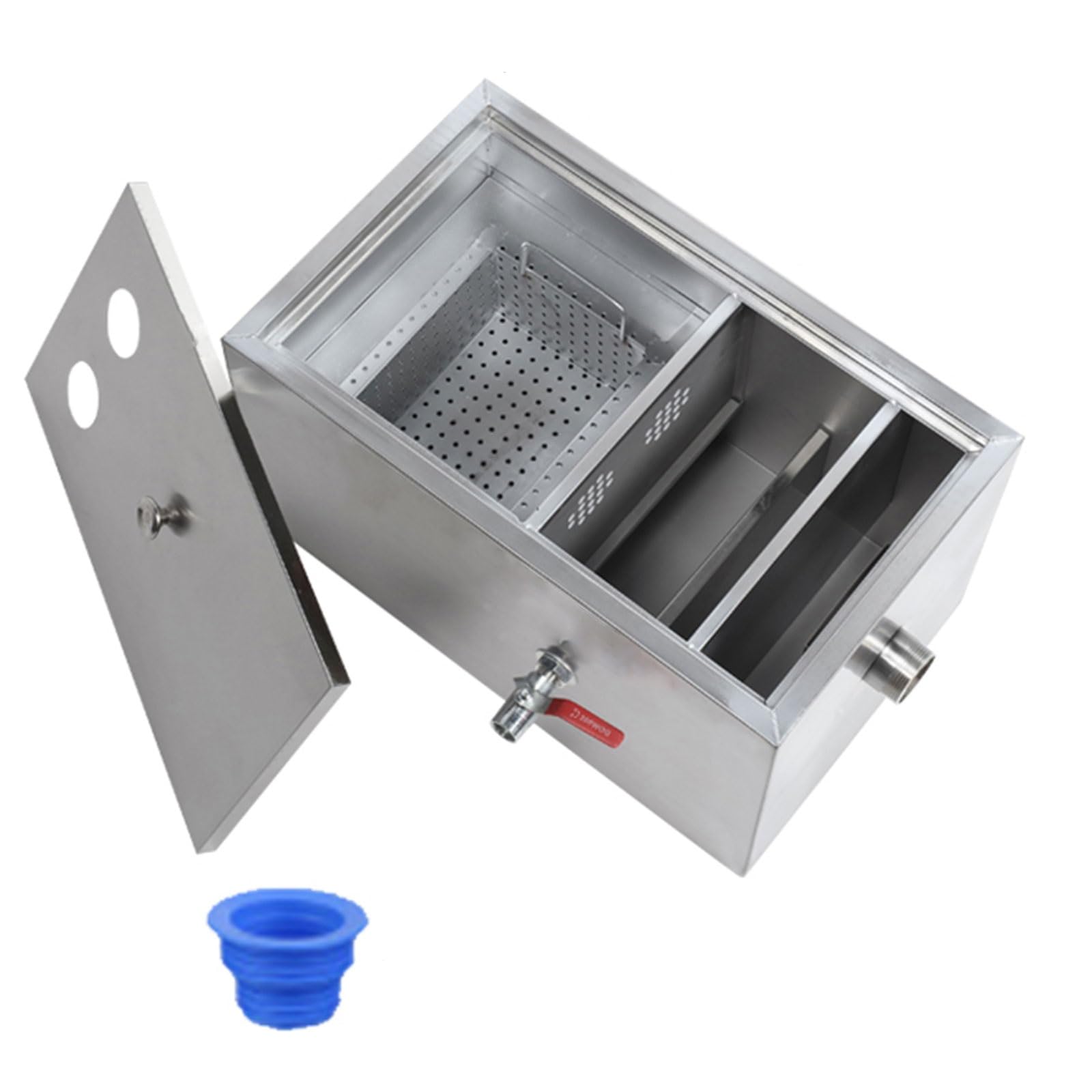 Separatori di Grasso Commerciali, Degrassatore Sottolavello in Acciaio Inossidabile per la Cucina Domestica Della Fabbrica di Ristoranti (Size : 50 * 29 * 29cm/20 * 11 * 11in)