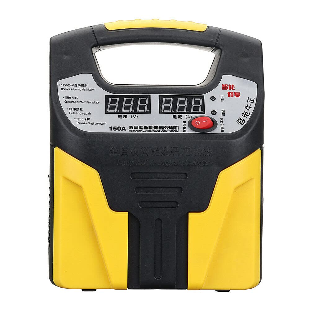 Caricabatterie per Auto Baceyong, Caricabatterie per Auto 360W 15A 12V-24V e Manutentore con Display LCD per la Ricarica, la Manutenzione e la Riparazione di Vari Veicoli