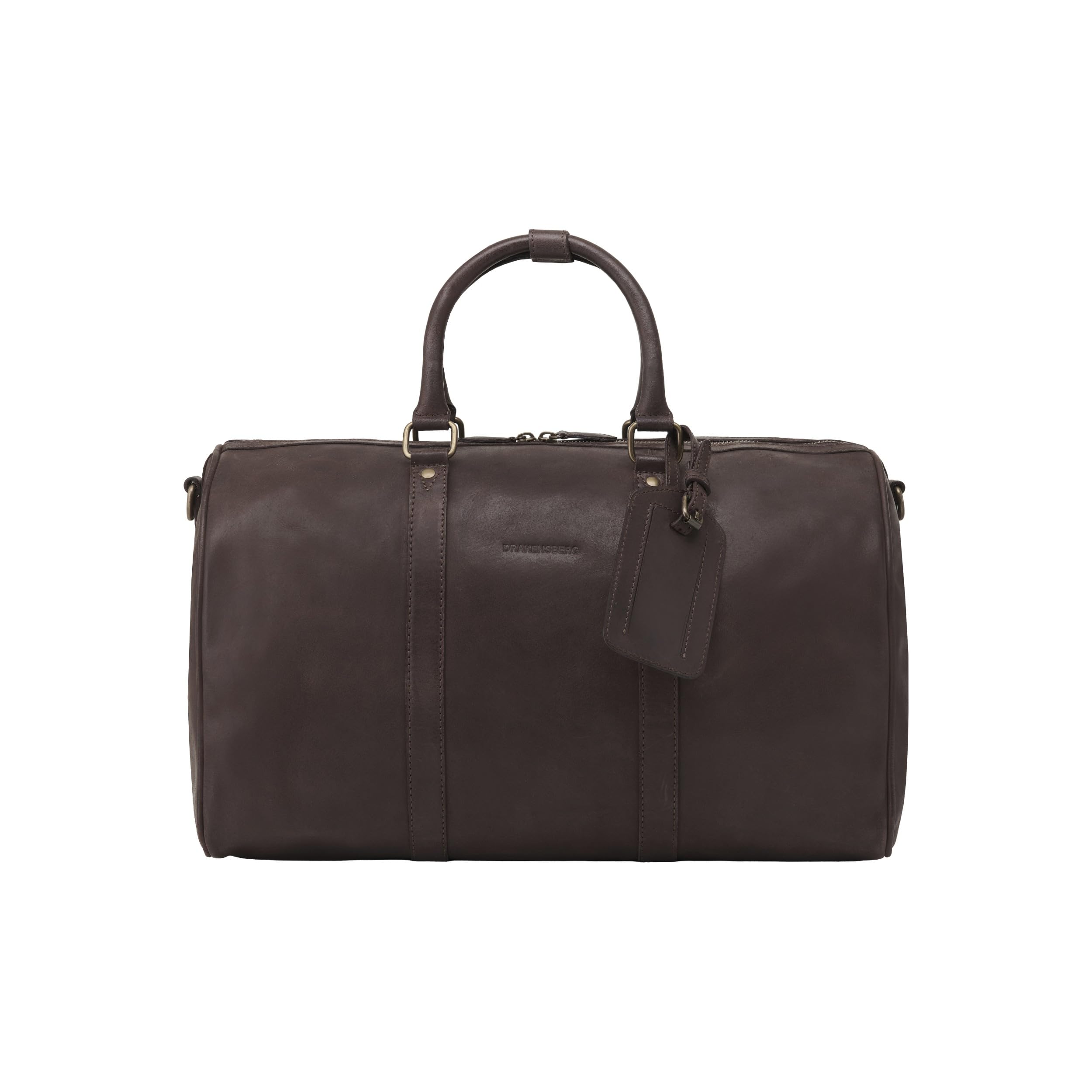 DRAKENSBERG Skórzana torba weekendowa "James" (45 cm) - kompaktowa, mała torba podróżna, torba sportowa, damska i męska, oficjalny bagaż podręczny lotu, 25 l, kawowo-brązowy, Klasyczny