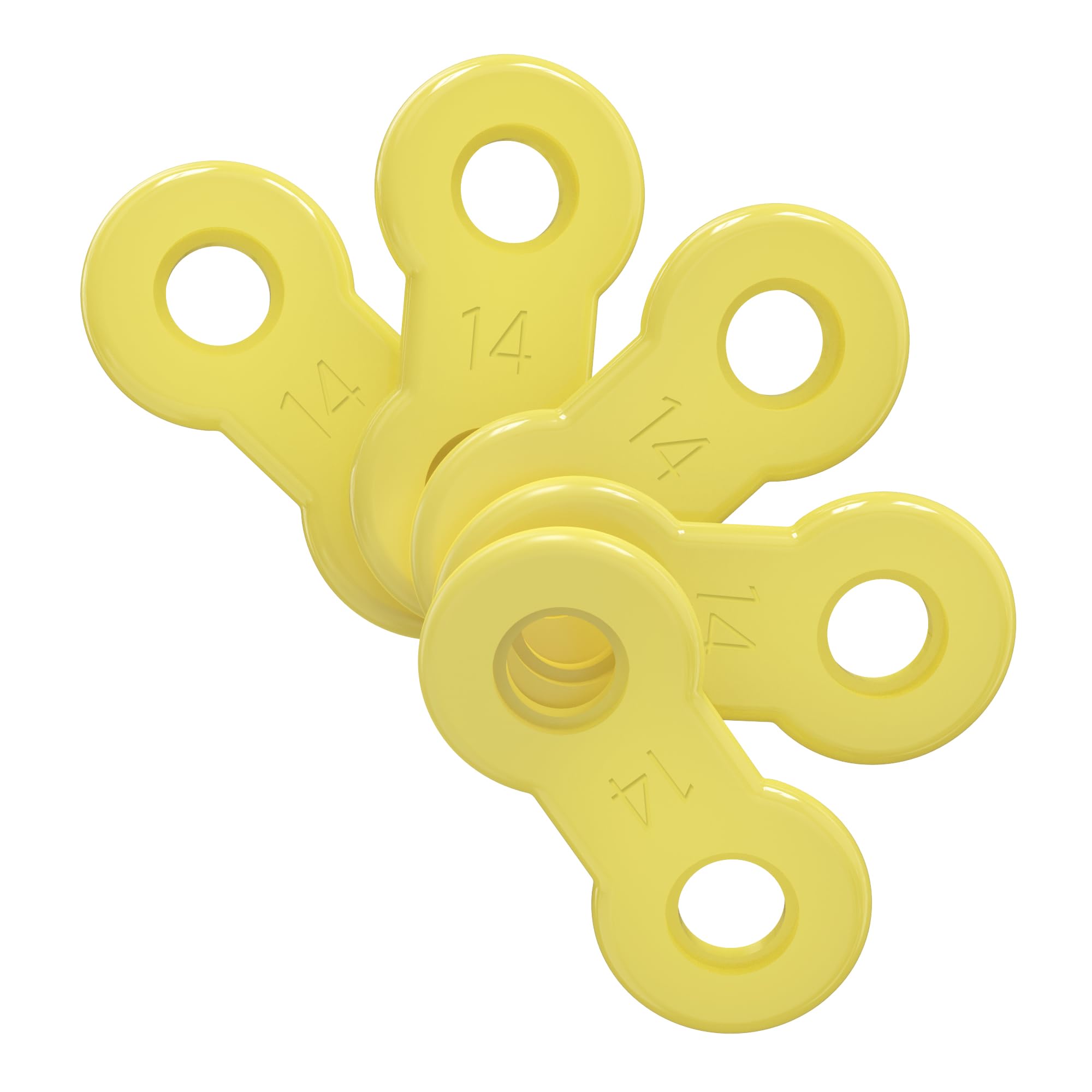 20PCS Replacement Elastic Straps for Meyson EMA Application (Yellow, 14 mm)