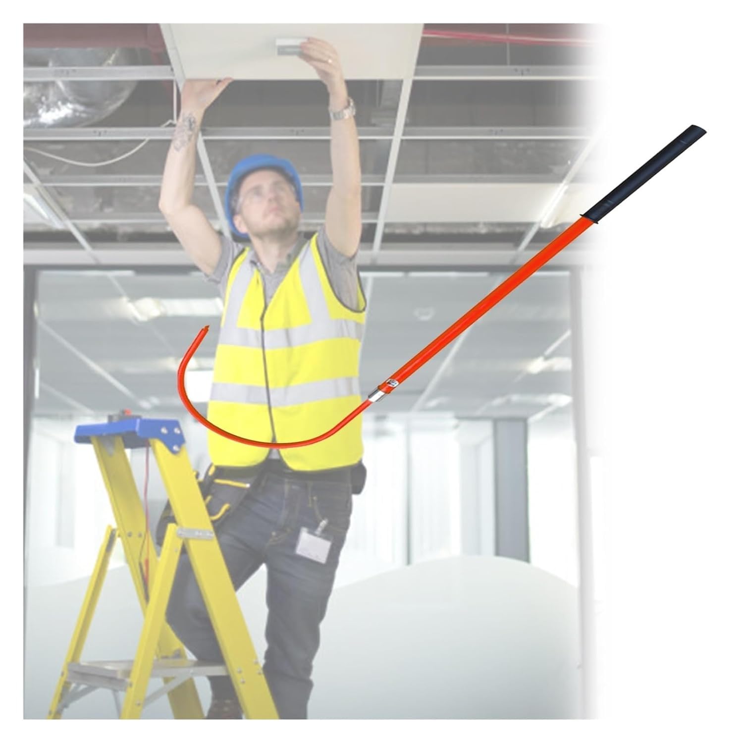 Rescue Hook High Voltage Work Commercial Insulated Lifeguard Rescue Tube, for Electrical Gear Fire, 10kV 35kV 110kV 220kV High Voltage Resistance(Red,3.3ft/1m)