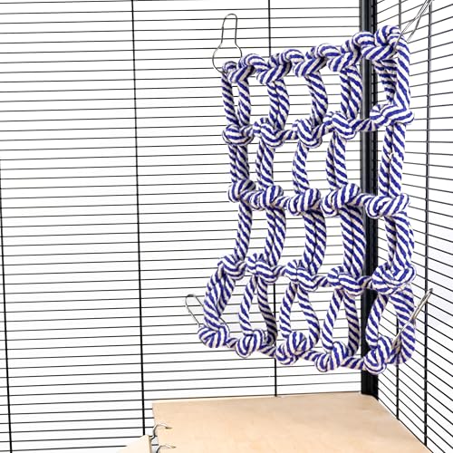 Little Friends Cargo Net Climber Toy Blue for Small Rodents Rats Mice Hamsters Gerbils Climbing Cage Accessory 32 x 25 x 7 cm - Image 2
