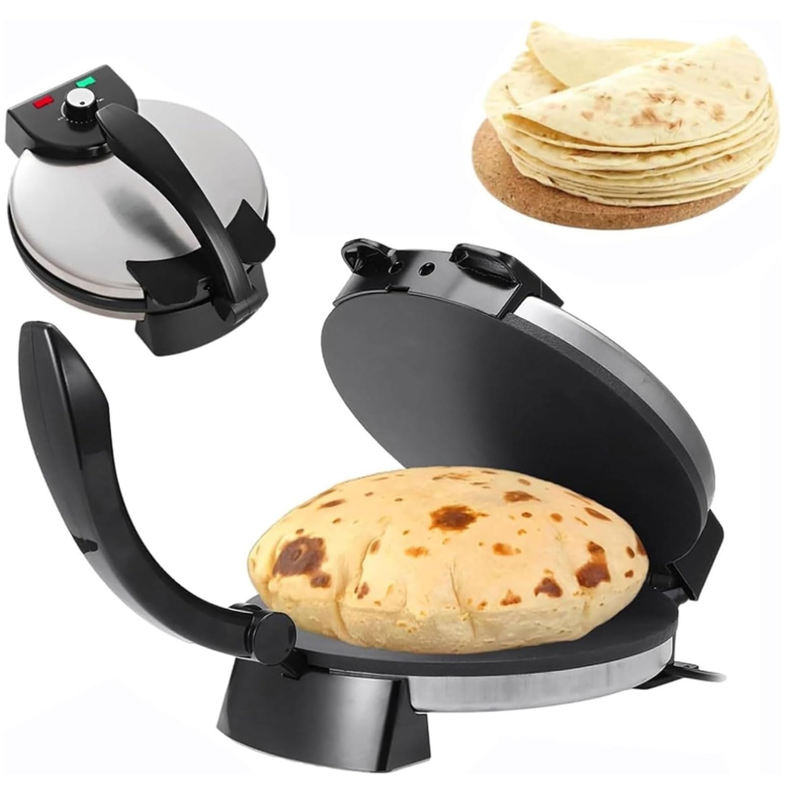 Macchina Per Roti Antiaderente Da 10 Pollici, Macchina Elettrica Per Roti Con Temperatura Regolabile E Doppio Lato, Per La Facile Preparazione Di Chapati E Tortilla