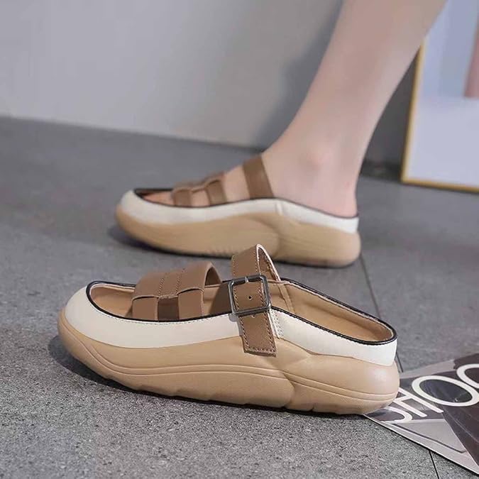 Pillow Slippers for Womens,Thick Sole Adjustable Slippers Buckles,Soft Cloud Sandals,Quick Drying Bathroom Shower Sandals