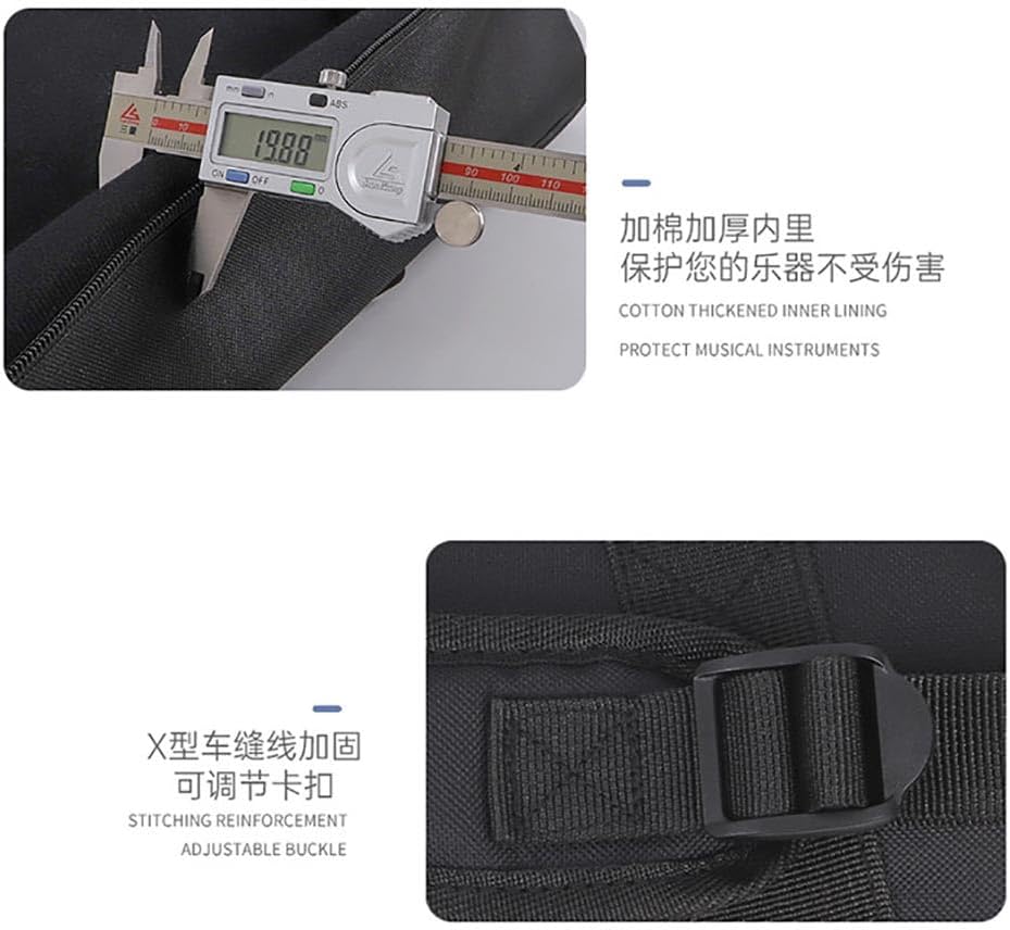 Clarinet Bag Backpack 75cm Soprano Sax Case Wind Instrument Storage Bag Instrument Bag for Soprano Saxophone, Clarinet, and Electronic Blowpipe (white)
