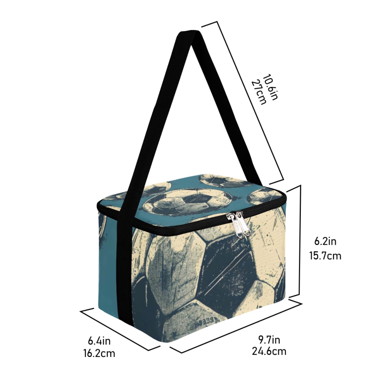 GzLeyigou Lunch Bags for Women Men 9 Cans,Soccer Sport Hot & Cold Food Delivery Bag Insulated Grocery Bag Insulated Lunch Box Football Cooler Bag for Office Work Picnic Beach