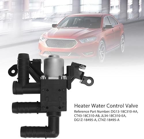 Miniatura 5 de Válvula de control del calentador de coche, metal negro de la válvula del calentador del sistema de enfriamiento CT43-18C310-AB para el vehículo