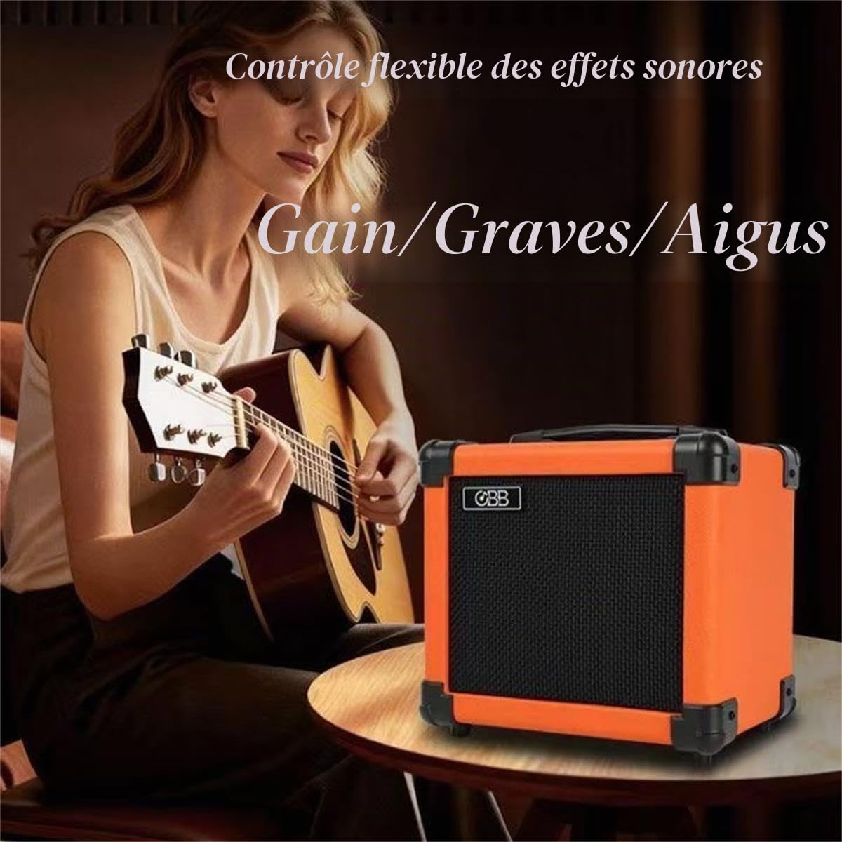 Coolmusic 10G Mini amplificateur de Guitare 10W amplificateur de Guitare électrique Portable Haut-Parleur combiné, intégré Bluetooth(inclure Un Adaptateur UE)