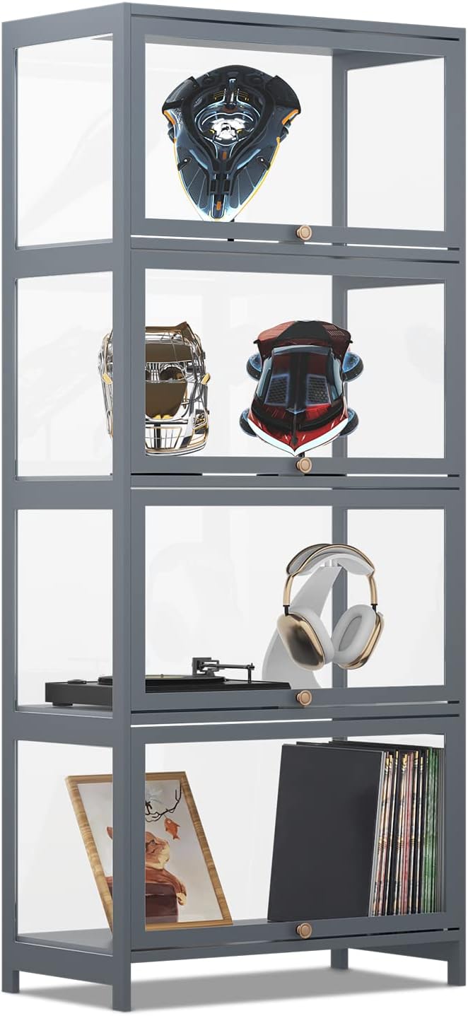 55'' High 4 Tiers Showcase Grey