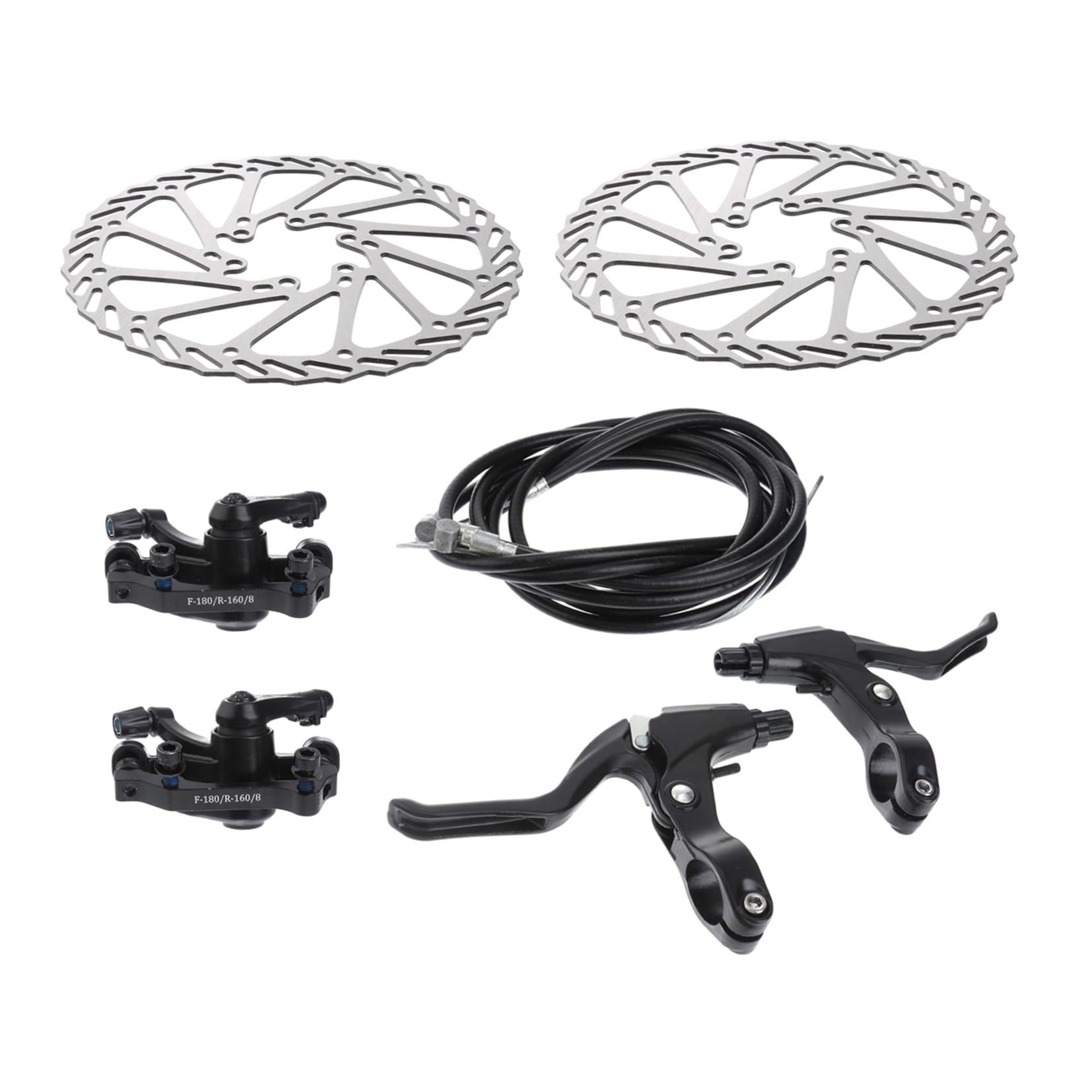 Sosoport Fahrrad Scheibenbremsen Satz Mountainbike Rennrad Metallscheibe Bremshebel Schaltzug Bremsrotor für Offroad und Straßen