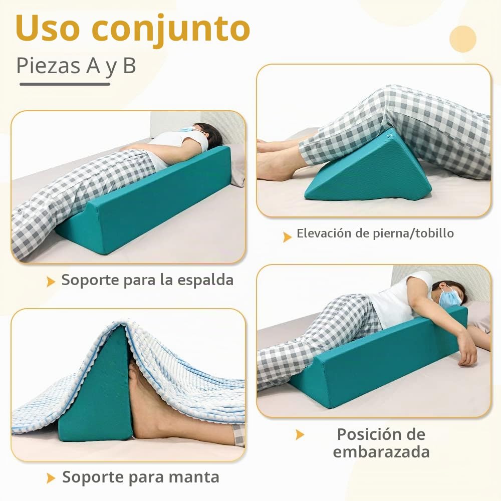 Almohada de cuña giratoria para Dormir, posicionamiento, Tratamiento de úlceras por presión, cojín de úlceras, Paciente postrado en Cama, Ancianos, antiúlceras, triángulo, enfermería médica, cuñas