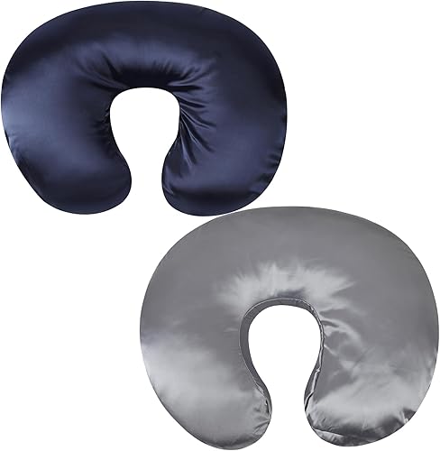 Juego de 2 fundas de almohada de satén para lactancia, de seda ultra suave, compatible con almohada Boppy para lactancia materna, almohada