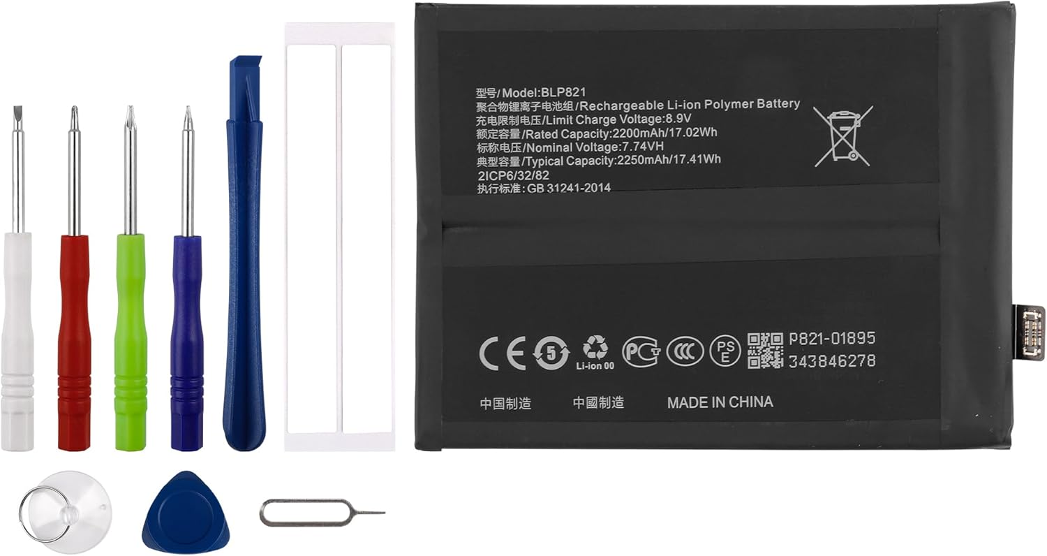 New BLP821 Replacement Battery for One-Plus 9 1+9 LE2113 LE2117 LE2115 with Technical Toolkit.