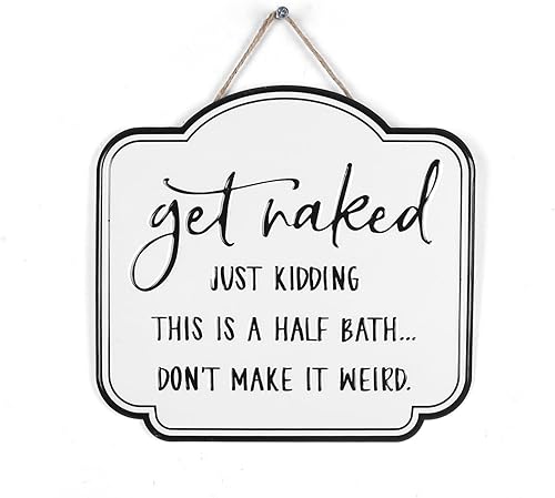 Miniatura 8 de LIVDUCOT Letrero de metal con reglas de baño, divertida decoración de pared de baño de invitados, perfecto para decoración de medio baño, esmalte