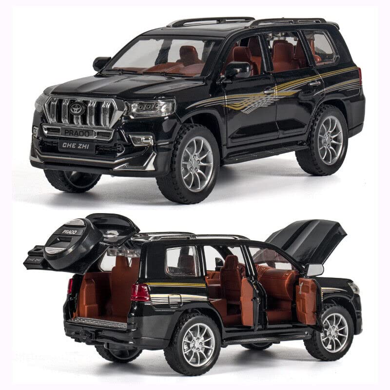Image of Alloy Metal Pull Back Die-cast Car 1:24 Prado Diecast Metal Pullback Toy car with Openable Doors & Light, Music Boys Gifts Toys for Kids【Colors as Per Stock】