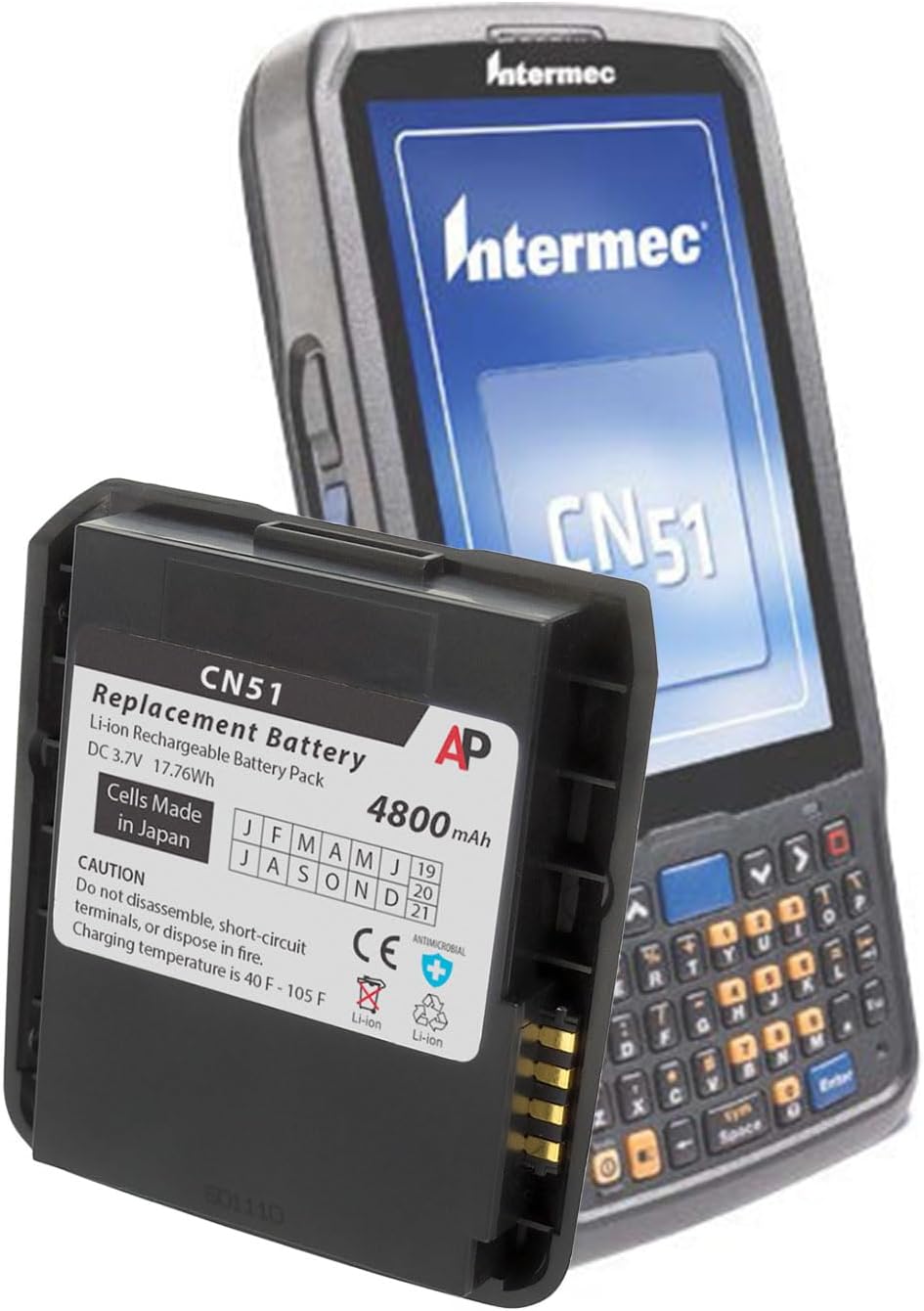 Artisan Power Replacement Battery for Intermec CN51 Mobile Computer | Lithium Ion Rechargeable | 3.7 Volt | Made in Japan | 4800 mAh | Replace OEM Number 1015AB01