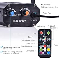 AFDEAL 48 LED-es Stroboszkóp Diszkólámpa - Hangra Aktiválódó, Sebességszabályozós Partyfény Távirányítóval, Bulikhoz, DJ-khez, Esküvőkre 3