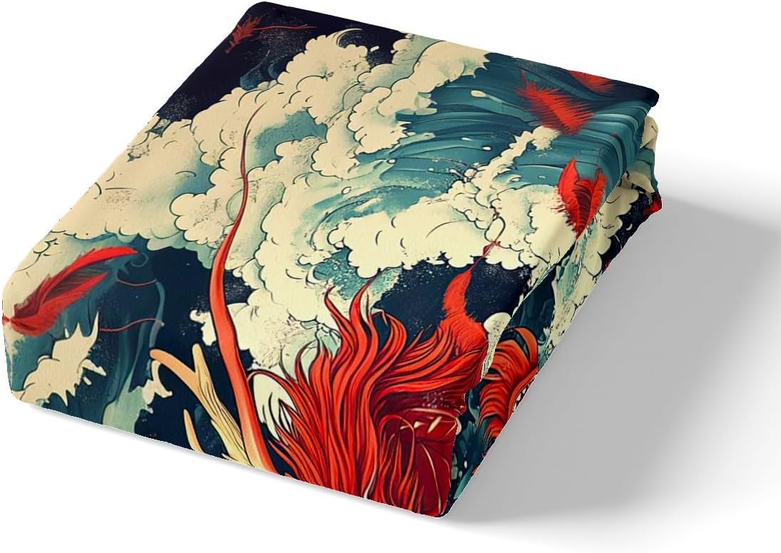 jejeloiu Kids Red Dragon Comforter Cover Toddler Size, Charismatic Dragon Bedding Set Boys Girls for Potent Animal Duvet Cover Teens Bedroom Decor Quilt Cover 2Pcs (No Comforter)